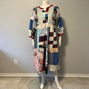 Hand Crafted Patchwork Dress - Multicolor